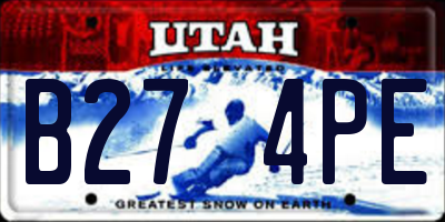UT license plate B274PE