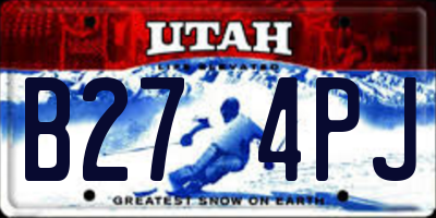 UT license plate B274PJ