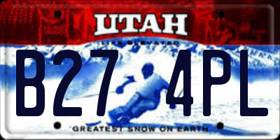 UT license plate B274PL