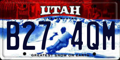UT license plate B274QM
