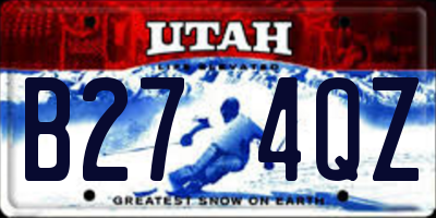 UT license plate B274QZ
