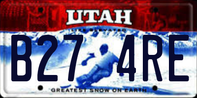 UT license plate B274RE
