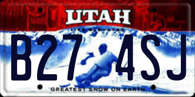 UT license plate B274SJ