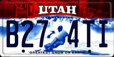 UT license plate B274TI