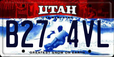 UT license plate B274VL