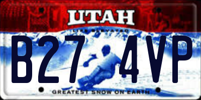 UT license plate B274VP