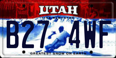 UT license plate B274WF