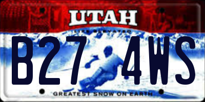 UT license plate B274WS