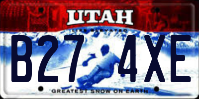UT license plate B274XE