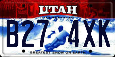 UT license plate B274XK