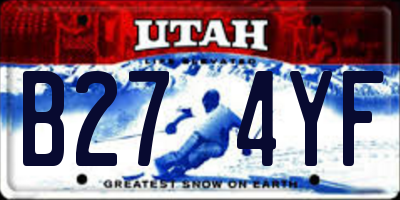 UT license plate B274YF