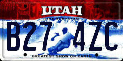 UT license plate B274ZC