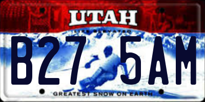 UT license plate B275AM