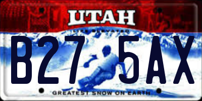 UT license plate B275AX