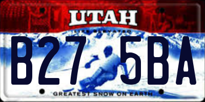 UT license plate B275BA