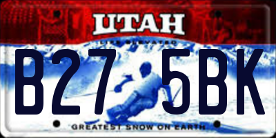 UT license plate B275BK
