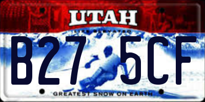 UT license plate B275CF