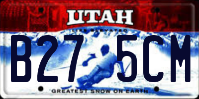 UT license plate B275CM