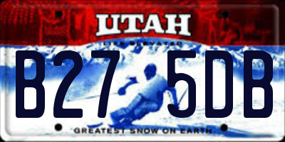 UT license plate B275DB