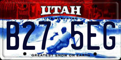 UT license plate B275EG