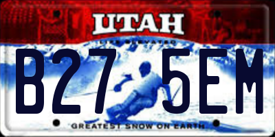 UT license plate B275EM