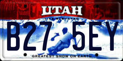 UT license plate B275EY