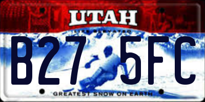 UT license plate B275FC