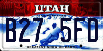 UT license plate B275FD