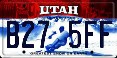UT license plate B275FF