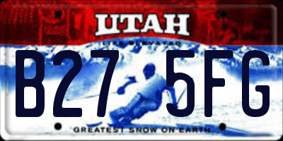 UT license plate B275FG