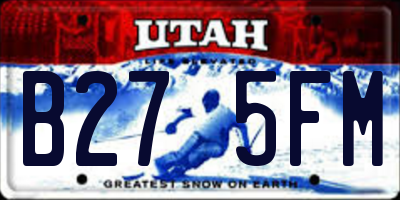 UT license plate B275FM