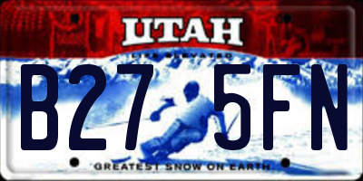 UT license plate B275FN