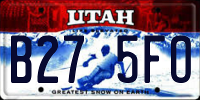 UT license plate B275FO