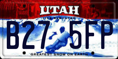 UT license plate B275FP