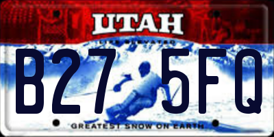 UT license plate B275FQ