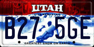 UT license plate B275GE