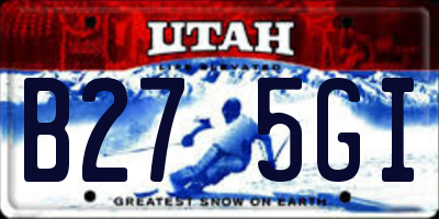 UT license plate B275GI