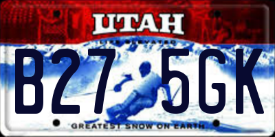 UT license plate B275GK