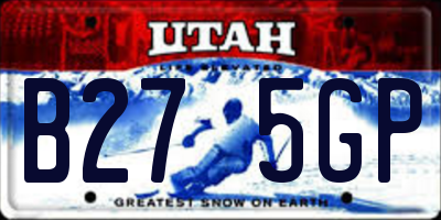 UT license plate B275GP
