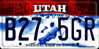 UT license plate B275GR