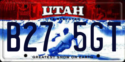 UT license plate B275GT