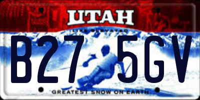 UT license plate B275GV