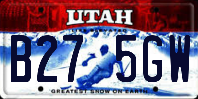 UT license plate B275GW