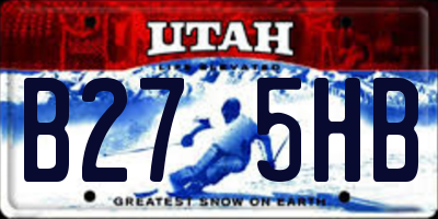 UT license plate B275HB