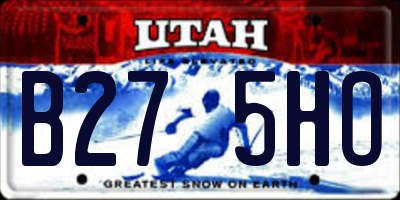 UT license plate B275HO