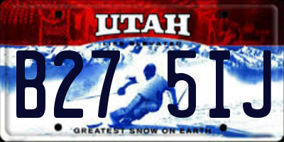 UT license plate B275IJ