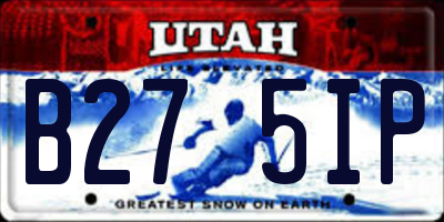 UT license plate B275IP