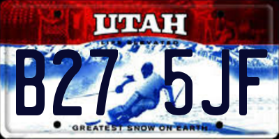 UT license plate B275JF