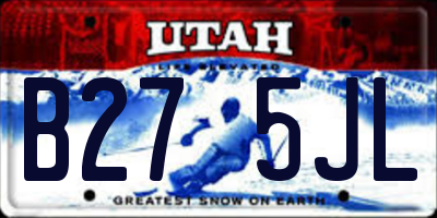 UT license plate B275JL