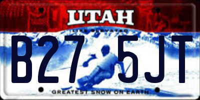 UT license plate B275JT